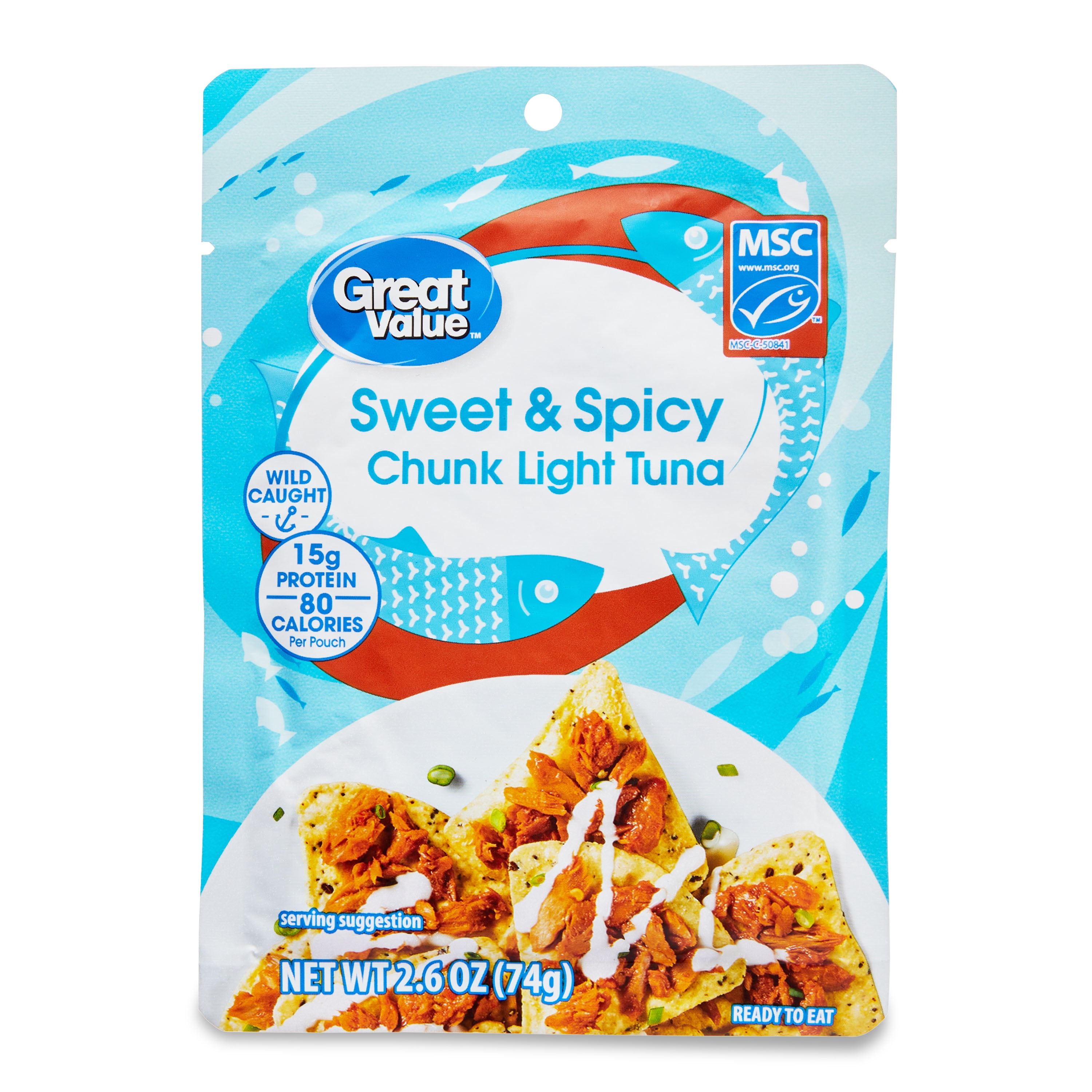 Great Value Premium Sweet & Spicy Chunk Light Tuna, 2.6 oz