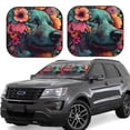 thumbnail image 6 of Kdxio Colorful Flower Dog A Print 2-Piece Sun Shade Front Windshield - Foldable Car Front Window Sunshades for Most Sedans SUV Truck, 6 of 6