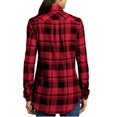 thumbnail image 2 of Mafoose Flannel Shirts For Women Plaid Jackets Long Sleeve Button Down Engine Red/ Black 2X-Large, 2 of 6
