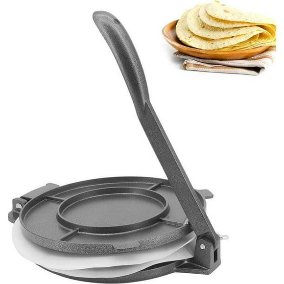 SHSLING 1 piece tortilla press, 8 inch cast iron tortilla maker, pre-flavored tortilla maker, tools for making tortillas, chapati, roti