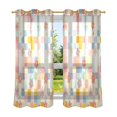 thumbnail image 6 of Yayeee Window Curtains Light Filtering 63"x42" Grommet Panel Pair Home Living Room Decor, Pink Floral, 6 of 7