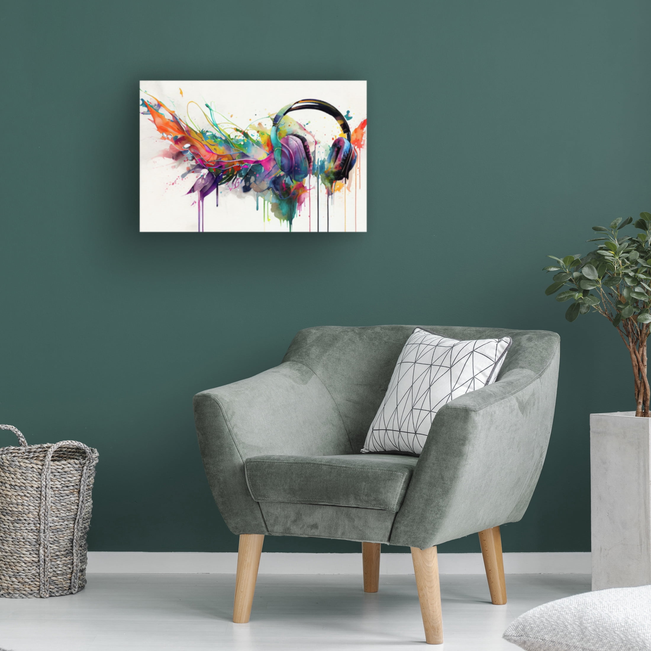 Canvas Wall Art - Sasha 'Tunes' Wall Art for Living Room, Bedroom, or Office Décor by Trademark Fine Art - 24 x 16 Inches