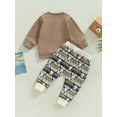 thumbnail image 5 of 2Pcs Toddler Baby Boy Western Clothes 6M 12M 18M 24M 3Y Cow Print  Pullover Sweatshirt Tops+Jogger Pants Fall Winter Outfits, 5 of 10