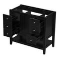 thumbnail image 2 of 36" Bathroom Vanity without Sink with a Storage Table Below, Modern Bathroom Cabinet Base with One Cabinet and Three Drawers, Solid Wood Bathroom Cabinet for Bathroom, Black, 2 of 9