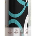 thumbnail image 7 of Turquoise Geometric Semi Sheer Curtains 45 Inch Length 2 Panels Set, Modern Abstract Aesthetic Striped Art Sheer Kitchen Curtain Privacy Voile Window Curtain for Living Room Bedroom Rod Pocket Drapes, 7 of 7