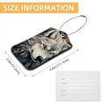 thumbnail image 5 of Wolf Square PU Leather Luggage Tags - 2 Pack with Privacy Cover and Stainless Steel Ring - Suitable for Travel, Backpack, Handbag - Suitcase Tags, Travel Tag, 5 of 7