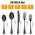 thumbnail image 4 of 20 Pieces Silverware Set, Stainless Steel Flatware Set Service for 4, Black, 4 of 7