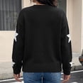 thumbnail image 4 of Maplenight Sweaters for Women Star Print Crew Neck Knit Pullover Long Sleeve Drop Shoulder Loose Fit Casual Fall Sweater, 4 of 7