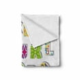 thumbnail image 2 of Letters Soft Flannel Fleece Throw Blanket, Full Alphabet with Various Designs Abstract Dots Squares Paint Splashes Pattern, Cozy Plush for Indoor and Outdoor Use, 70" x 90", Multicolor, by Ambesonne, 2 of 6