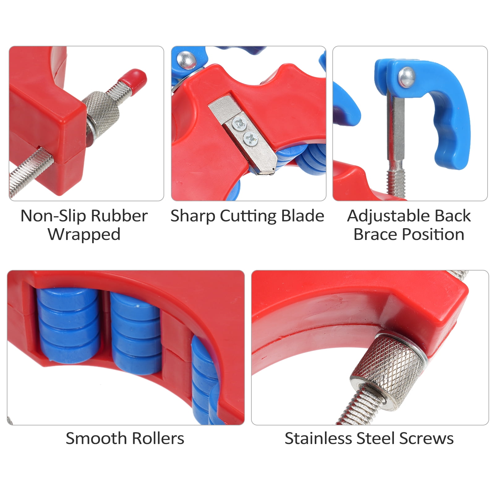 LAZIOEGR Adjustable Glass Bottle Cutter DIY Tool, 1.26-3.74 inches / 32-95mm, Red Single Blade