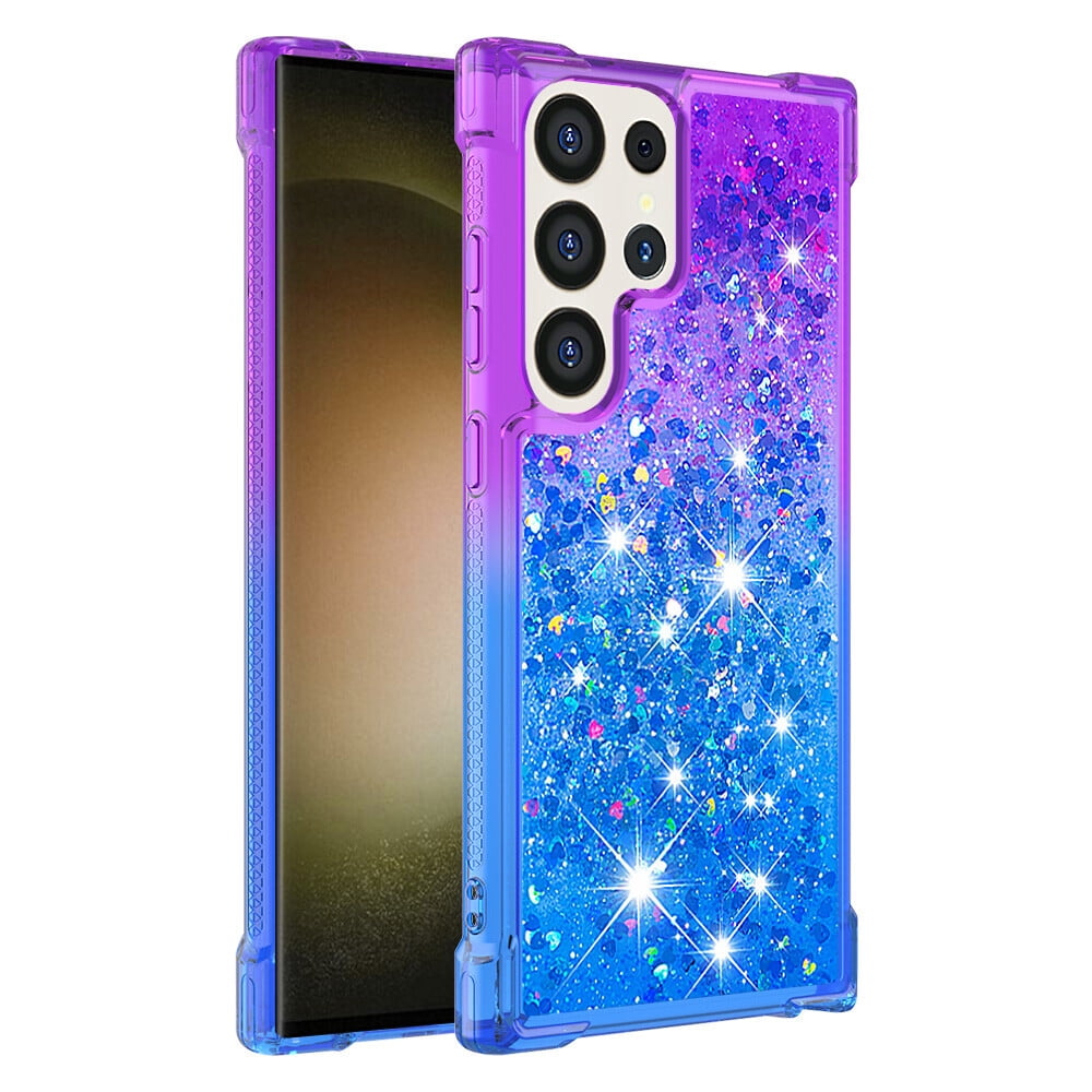 YUEQIAN Funda Glitter Para Honor 200 Smart 5G, Ultradelgado Silicona Elegant Brillando Antigolpes Carcasa, Marco Chapada En Color Brillo Mujeres/ Niñas Cubierta, Púrpura