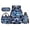 Blue Ocean Shark Print, variant on Uorisanigo Ball Print Backpack Set for Boys and Girls Large Capacity Primary School Shoulder Bag with Insulated Lunch Pouch Pencil Case and Water Bottle Bag