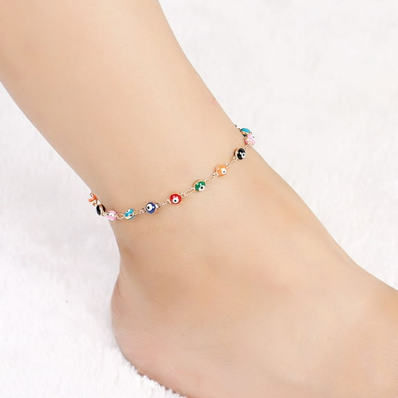 SOPOTUTU Multi-Color Copper Anklet Set for Women, Adjustable Ankle Bracelets Perfect for Beach, , Casual Wear