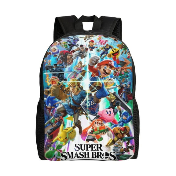 Super Smash Bros Backpack Casual Daypack Large Capacity Travel Work School Back Pack Novelty Book Bag Laptop Bag