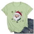 thumbnail image 4 of Christmas T Shirt for Women Xmas Satan Claus Print Short Sleeve Crew Neck Basic Tees Funny Gifts Holiday Casual Blouses, 4 of 4