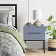 thumbnail image 3 of 【HOSTK】Grey Modern Wooden Nightstand - 2 Drawers with Metal Legs, Multi-Use Bedside Side Table for Bedroom & Living Room, 3 of 7