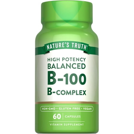 B-100 Complex Vitamin | 60 Vegan Capsules | High Potency | by Nature's Truth