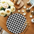 thumbnail image 2 of Black White Plaid Round 13 Inch Placemats Set of 6, Modern Simple Buffalo Check Gingham HeatResistant Non Slip Place Mats for Dining Table, Wipeable Braided Kitchen Table Mats for Housewarming, 2 of 9