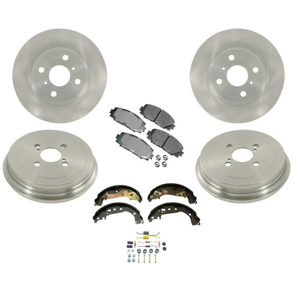 For Toyota Yaris 15-18 Brake Disc Rotors Pads Drums Brake Shoes Springs 7pc