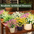 thumbnail image 4 of 12 Bundles Mix Color Artificial Flowers for Outdoors, UV Resistant Fake Flowers Artificial Plants Outdoor No Fade Shrub Plastic Fern Cemetery Flowers Home Porch Outside Cemetery Summer Decor, 4 of 5