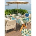 thumbnail image 5 of Outdoor Tablecloth with Umbrella Hole for Patio/Picnic/Party/Camping, Tropical Plant Waterproof Table Cloth Rectangle Table Cover Washable, Summer Watercolor Boho Green Palm Tree Beige (54"x 80"), 5 of 8