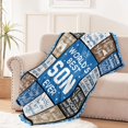 thumbnail image 5 of Son Gifts from Mom Dad, World's Best Son Ever Gift Blanket 60"x 50", Grown Gifts for Son Adult, Graduation Christmas Wedding Birthday Gift Ideas for Son Soft Flannel Blanket, 5 of 5