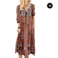 thumbnail image 1 of Vestido largo con estampado floral bohemio Cuello en V Cordón con cordones Ropa de manga larga Inevent AP000133-26B, 1 of 5