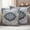 Light Gray Light Blue Mist Blue, variant on Vintage Boho Floral Outdoor Waterproof Pillow Covers, Retro Nationcal Flower Blue Decorative Square Throw Pillowcase Sofa Cushion Sham for Patio/Couch/Chair, 20"x20" 2 Pack