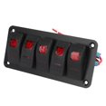 thumbnail image 3 of Panneau de Commutation 5 Gang LED Étanche Interrupteur à Bascule avec Autocollant pour Bateau RV 12V 24V DC, 3 of 5