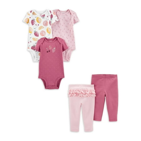 

Carter s Child of Mine Baby Girl Bodysuit and Pants Outfit Set 5-Piece Sizes Preemie-24M