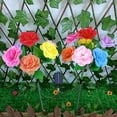 thumbnail image 2 of 2PCS Outdoor Solar Garden Stake Lights with 14 Rose Flowers, LED Flower Solar Powered Lights, Waterproof Multi-Color Solar Lights, 2 of 10