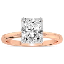 IGI Certified 3 Carat Radiant Shape Lab Grown Diamond Engagement Ring | 14K Rose Gold |Lyla Hidden Accents SolitaireLab Diamond Ring | FG-VS1-VS2 Quality Friendly Diamonds
