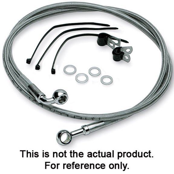 Motorcycle Parts +10" Extended Clear-Coated Stainless Steel Front Brake Line Kit 620085-10