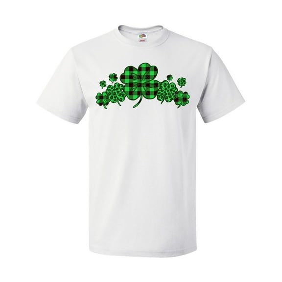 Inktastic St. Patrick's Day Clovers in Plaid T-Shirt