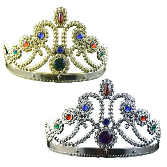 Oraceous 2Pcs Birthday Tiara Prince Crown Hats Kids Party Favors Supplies Decoration (Nine Crystals)