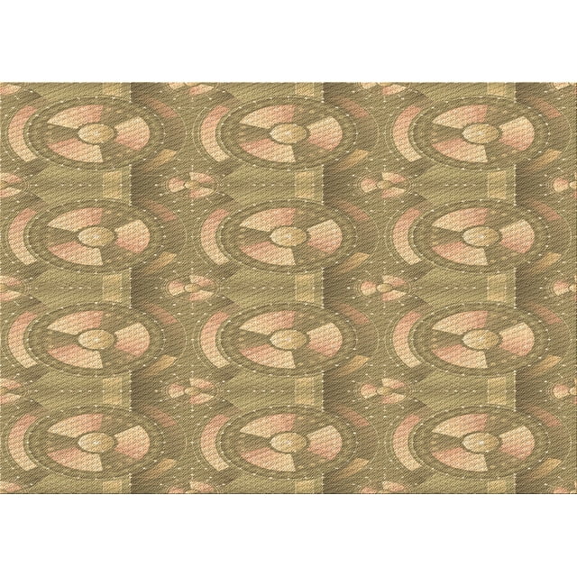 Ahgly Company Tapis d'Intérieur Lavables en Machine Rectangle Transitionnel Orange Jaune, 7' x 10'