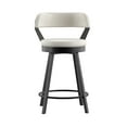 thumbnail image 5 of Weston Home Reinhold Faux Leather Swivel Counter Height Chairs with Metal Legs, Set of 2, White, 5 of 7