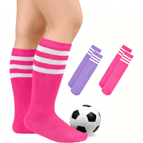 XIBUFE Toddler Soccer Socks for Girls Boys Baseball Socks Youth Softball Sock Kids Athletic Breathable Sock for Sports-Kids Soccer Socks
