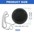 thumbnail image 2 of 3Pcs 1.57" Bathtub Drain Stopper, Rubber Sink Plug Blocker with 15" Chain, Black, 2 of 6