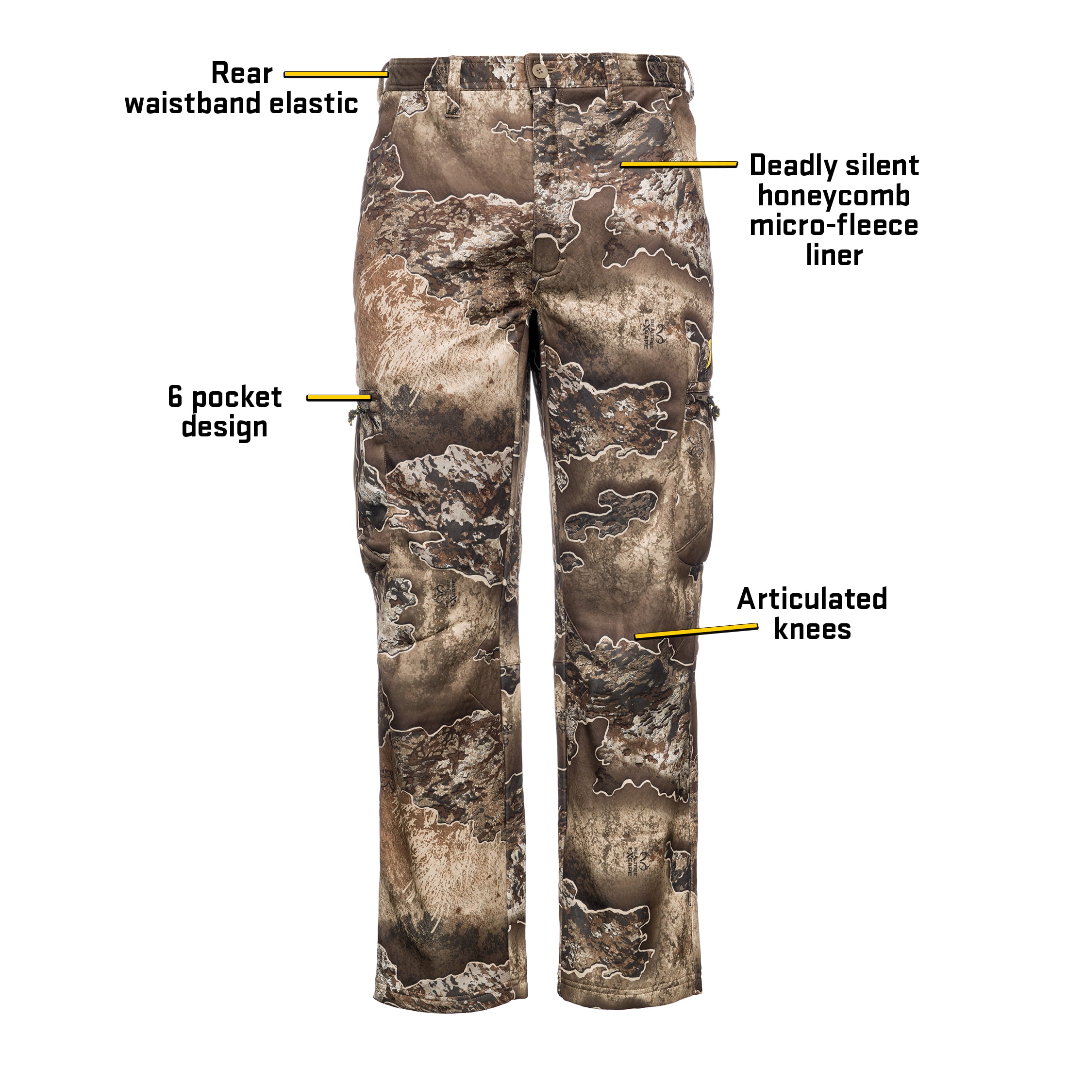 Blocker Outdoors Shield Series Silentec Pants, Camo Hunting Clothing for Men (Realtree Excape, X-Large)