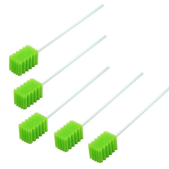 Treated Oral Swabs With Dentifrice- Flavored Dental Swabs Individually Wrapped Fruit Green Tooth Shape Compatible With Oral Cavity Cleaning Sponge Swa