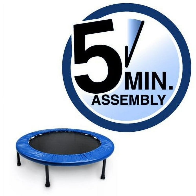 Crown Sporting Goods Mini Rebounder Exercise Fitness Trampoline, Blue,  38-Inch