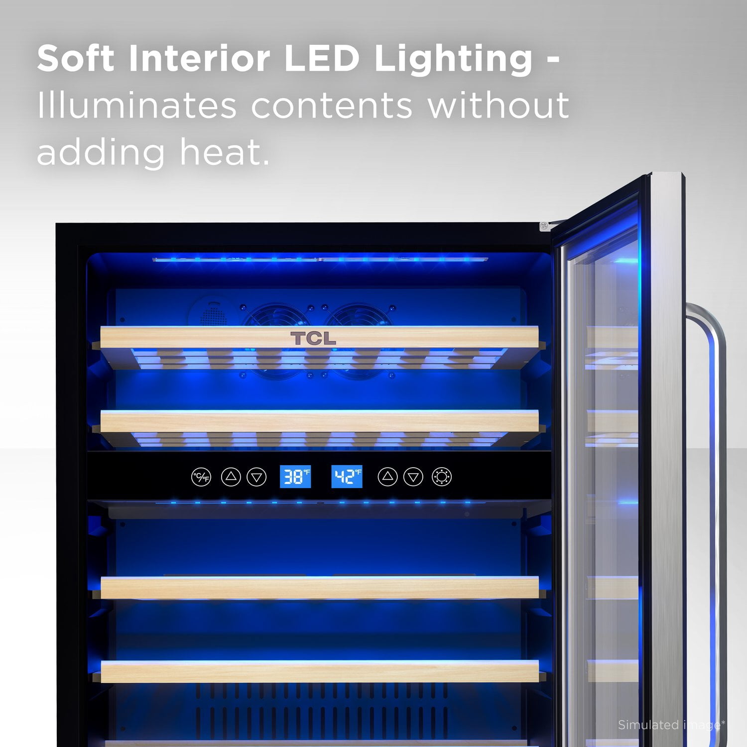TCL Stainless Steel Single Door 46 Bottle Wine Cooler for Kitchen, Bedroom & Office, 5.1 Cu. Ft.