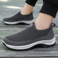 thumbnail image 7 of Domuza Mens Thick-Soled Mesh Breathable Casual Shoes Slip-On Soft Sole Sports Shoes with Ortho Arch Support Anti-Slip Properties Suitable Gray 9 (EU-43), 7 of 7