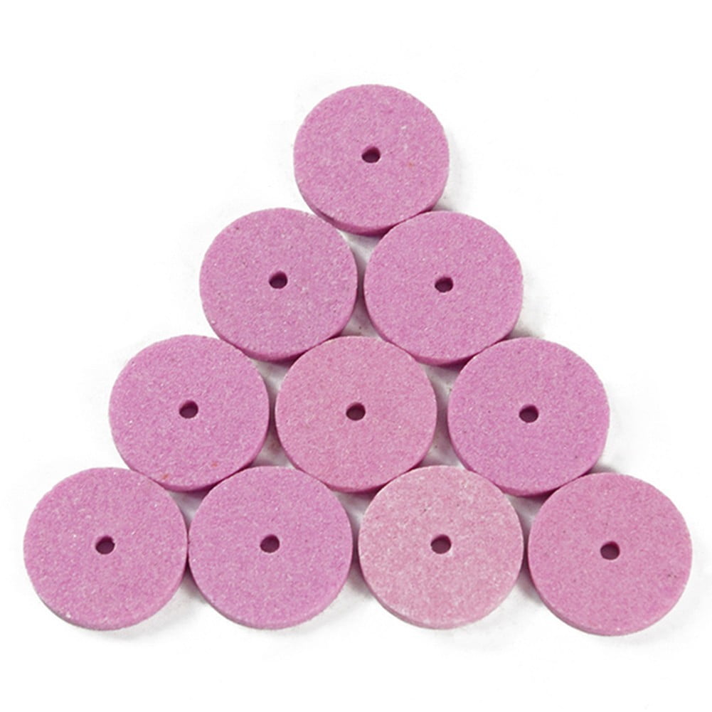 10Pcs 20mm Mini Pink Grinding Wheel Polishing Mounted Stone For Bench Grinder