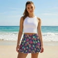 thumbnail image 3 of KUIFORTI Tree Palm Womens Tennis Skirt Stretchy High Waisted with Pockets Inner Shorts Lightweight Polyester Shorts Workout Golf Skort for Athletic Skorts Sports Running Pickleball, 3 of 7