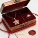 thumbnail image 5 of Collar de flores para mujer, colgante de flor de cristal giratorio, ajustable, giratorio, ideal para San Valentín, regalo de metal., 5 of 6