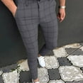thumbnail image 3 of RUTAYY Men's Casual Pants Slim Fit Plaid Print Zipper Long Pants Daily Wear Comfort Versatile Travel Trousers, 3 of 8