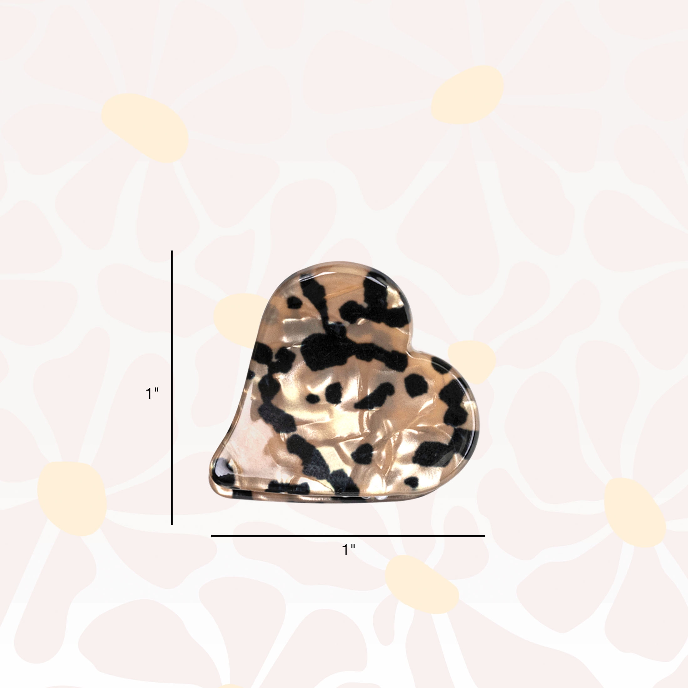 Scunci x Kelsey Anderson Tortoiseshell Mini Heart Claw Clips, Multicolor, 4 count