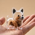 thumbnail image 3 of Orangide Pet Hair Keychain Dog Memorial Keepsake Clear Puppy Shaped Capsule Container for Fur Storage Pendant Gift for Dog Lovers, 3 of 9